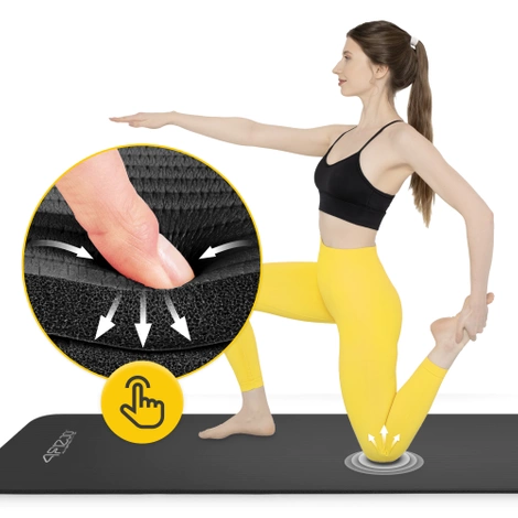 Podložka na cvičení YOGA MAT NBR 180 × 60 × 1,5 cm černá