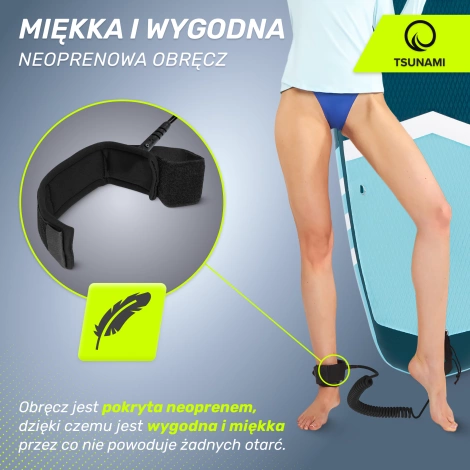 Bezpečnostní šňůra k SUP desce TSUNAMI 3 m