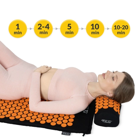 Akupresurní podložka s polštářem oranžová