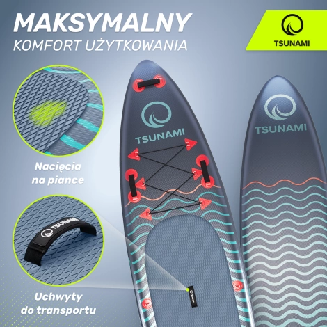 Nafukovací paddleboard SUP TSUNAMI 350 cm T03 tmavě modrý