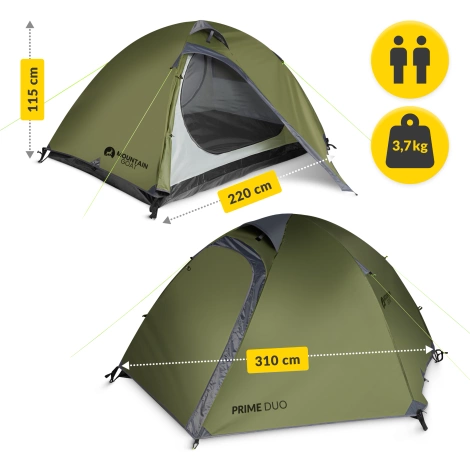 Turistický stan pro dva PRIME DUO MOUNTAIN GOAT zelený