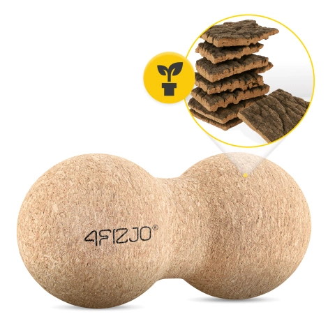 Dvojitý masážní korkový míček 6,5 cm