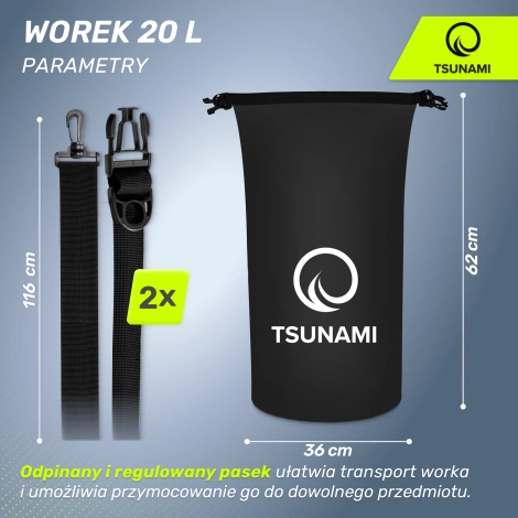 Voděodolný pytlík 20 litrů TSUNAMI