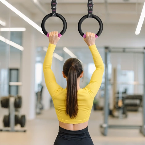 Gymnastické kruhy ABS černo-růžové