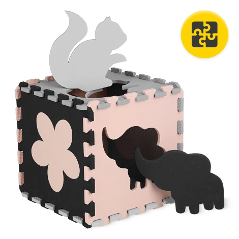 Sada pěnových puzzlí 'Zvířata' 150x150 růžové