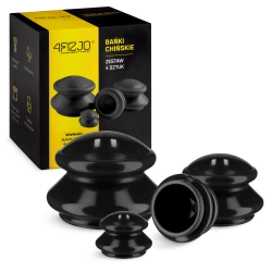 Gumové masážní baňky 4 ks. černé