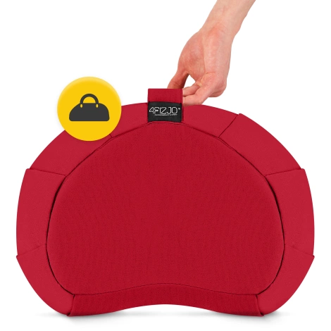 Meditační polštář Zafu ve tvaru půlměsíce červený