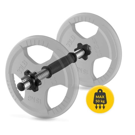 Krátká osa k činkám s uzávěry 45 cm 2 ks.