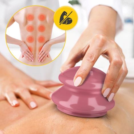 Gumové masážní baňky 4 ks. růžové