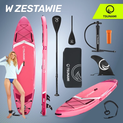 Nafukovací paddleboard SUP TSUNAMI 350cm T15 růžový