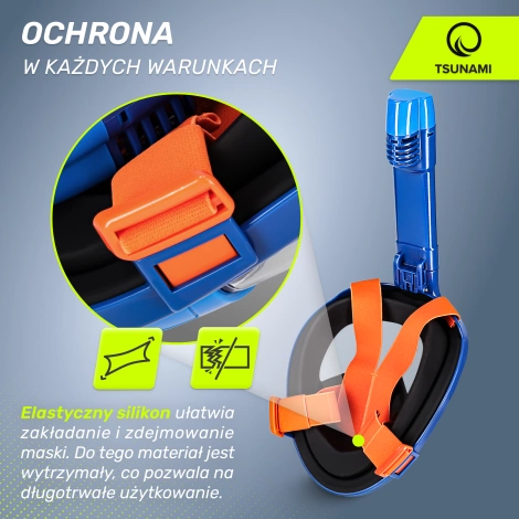 Celoobličejová šnorchlovací maska TSUNAMI S/M