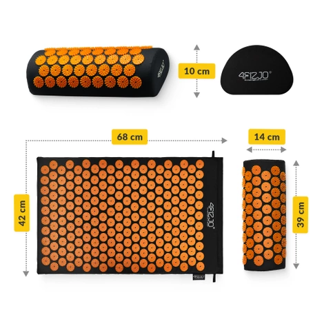 Akupresurní podložka s polštářem oranžová