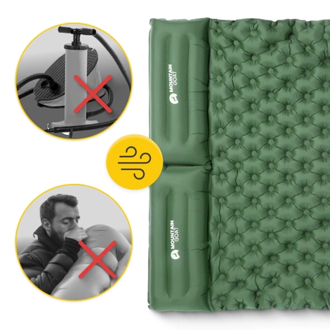 Samonafukovací matrace pro dva MOUNTAIN GOAT khaki