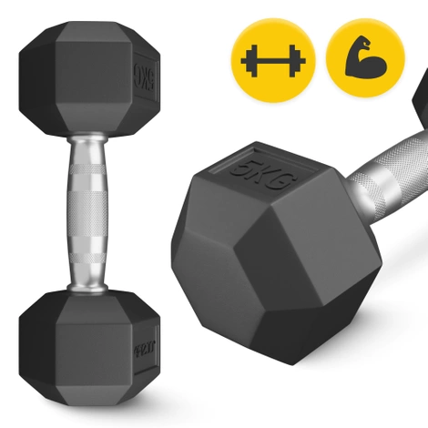 Ocelové činky HEX 5 kg (1 kus)