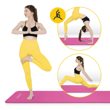 Podložka na cvičení YOGA MAT NBR 1 cm 180 × 60 × 1 cm růžová
