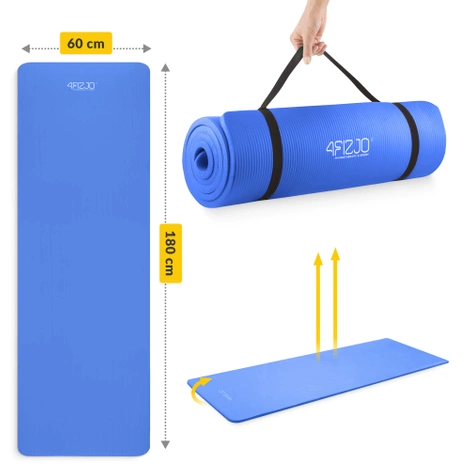 Podložka na cvičení YOGA MAT NBR 1 cm 180 × 60 × 1 cm modrá