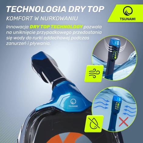 Celoobličejová šnorchlovací maska TSUNAMI PRO L/XL