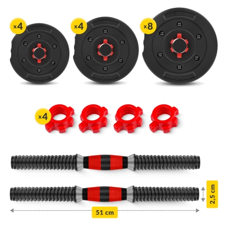 Nastavitelné bitumenové činky 2 x 20 kg