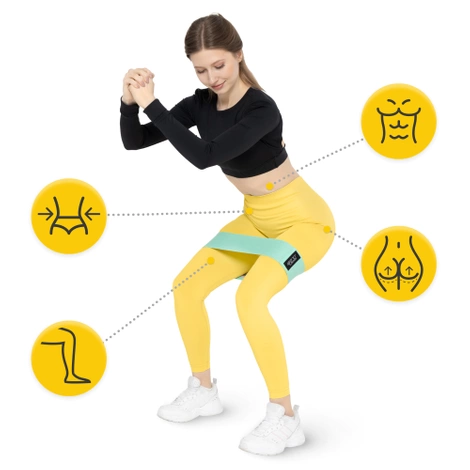 Sada 3 textilních odporových gum HIP BAND