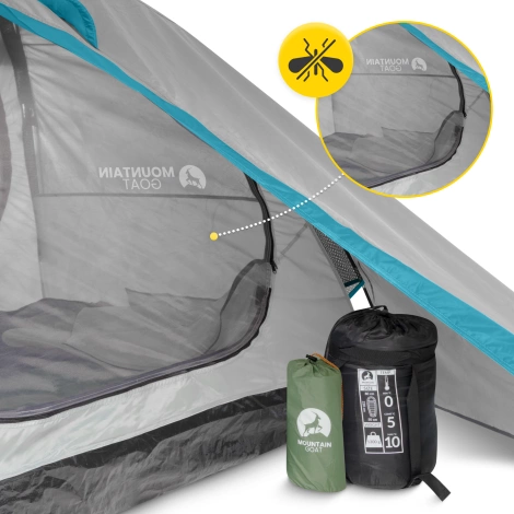 Turistický stan pro dva PRIME DUO MOUNTAIN GOAT šedý