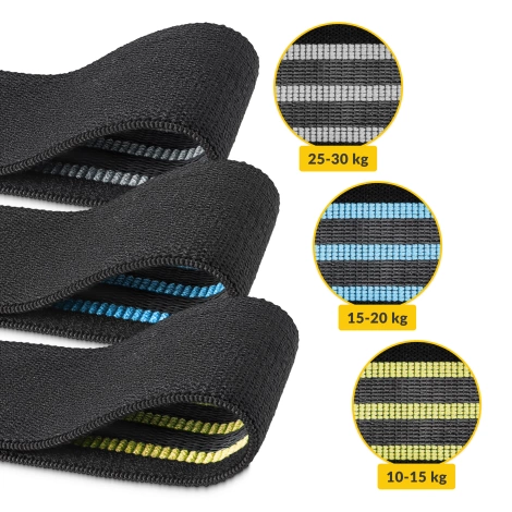 Sada odporových gum HIP BAND 3 ks.