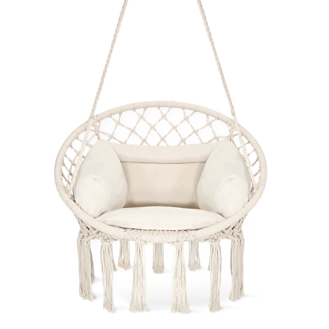 Závěsné křeslo BOHO s polštářem béžové