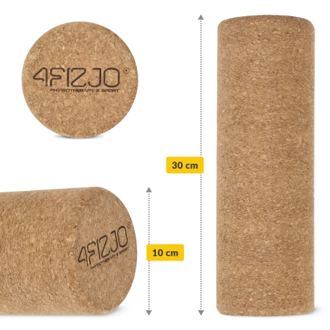 Hladký masážní váleček korkový 30 cm