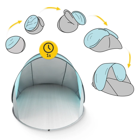 Samorozkládací plážový stan šedý