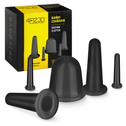 Silikonové masážní baňky FACE+ 5 ks. černé