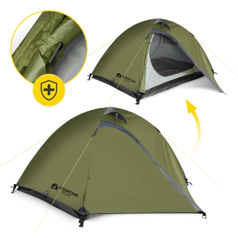 Turistický stan pro dva PRIME DUO MOUNTAIN GOAT zelený