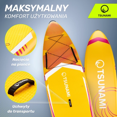 Nafukovací paddleboard SUP TSUNAMI 350cm T15 žlutý