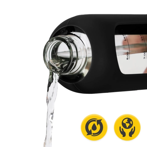 Skleněná láhev na vodu 1 L černá