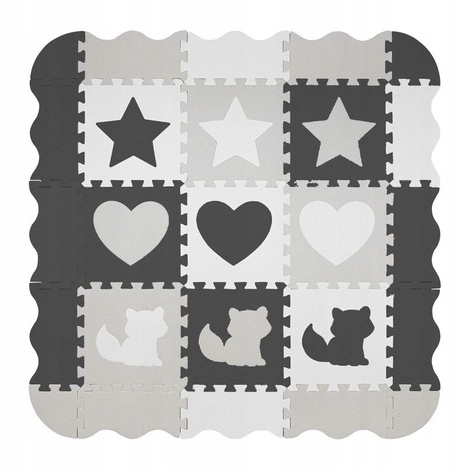 Sada pěnových puzzlí 'Zvířata' 120x120 šedé