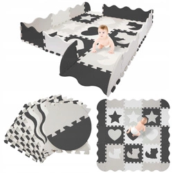 Sada pěnových puzzlí 'Zvířata' 120x120 šedé