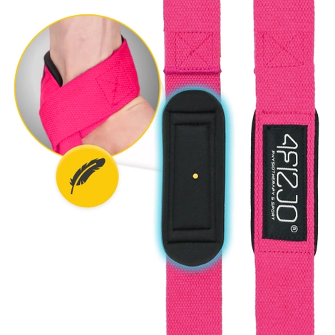 Posilovací trhačky na mrtvý tah Deadlift Straps růžové