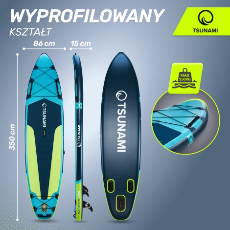 Nafukovací paddleboard SUP PRO TSUNAMI 350 cm T14 modrý