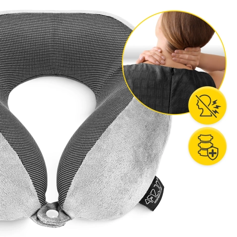 Cestovní polštář rohlík šedý