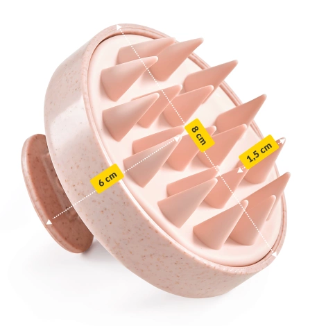 Masážní kartáč na pokožku hlavy světle růžový