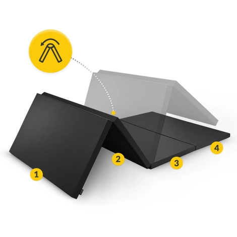 Skládací gymnastická žíněnka XL černá