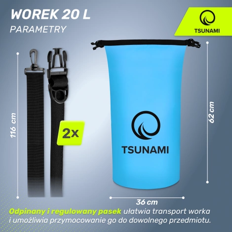 Voděodolný pytlík 20 litrů TSUNAMI