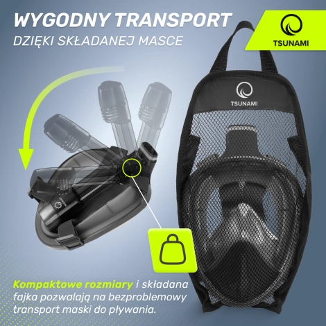 Celoobličejová šnorchlovací maska TSUNAMI L/XL