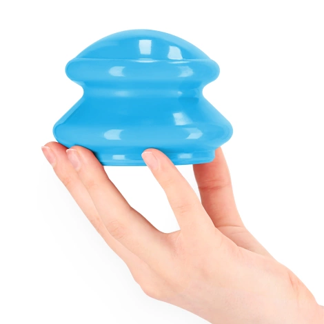 Gumové masážní baňky 4 ks. modré