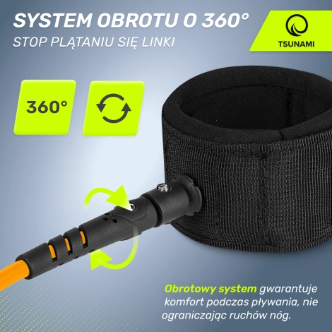 Leash na paddleboard SUP TSUNAMI 3m