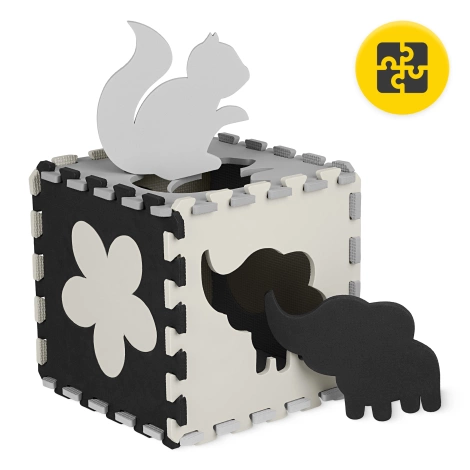 Sada pěnových puzzlí 'Zvířata' 150x150 šedé