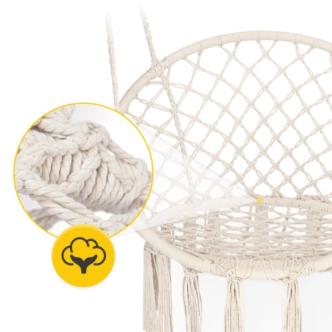 Závěsné křeslo BOHO s polštářem béžové