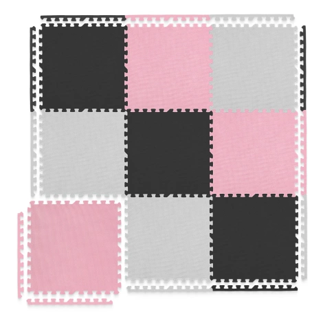 Sada 9 podložek na cvičení puzzle - "Pastelově růžová"