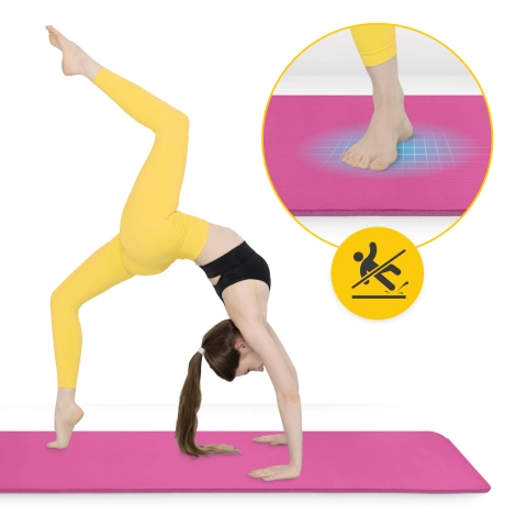 Podložka na cvičení YOGA MAT NBR 1 cm 180 × 60 × 1 cm růžová