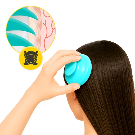 Masážní kartáč na pokožku hlavy modrý