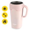 Termohrnek s uchem a brčkem 650 ml růžový