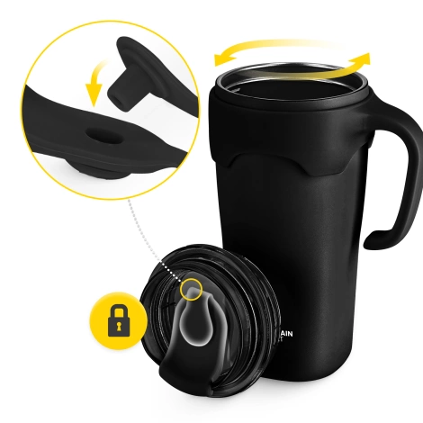 Termohrnek s brčkem 650 ml černý